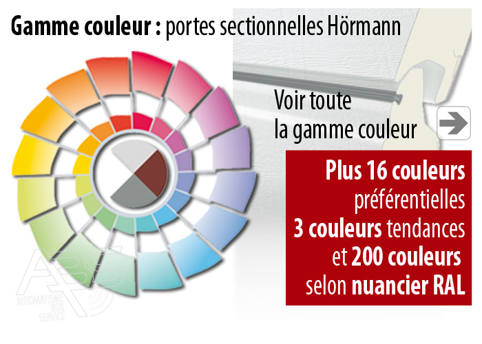 Gamme couleur portes sectionnelles HORMANN